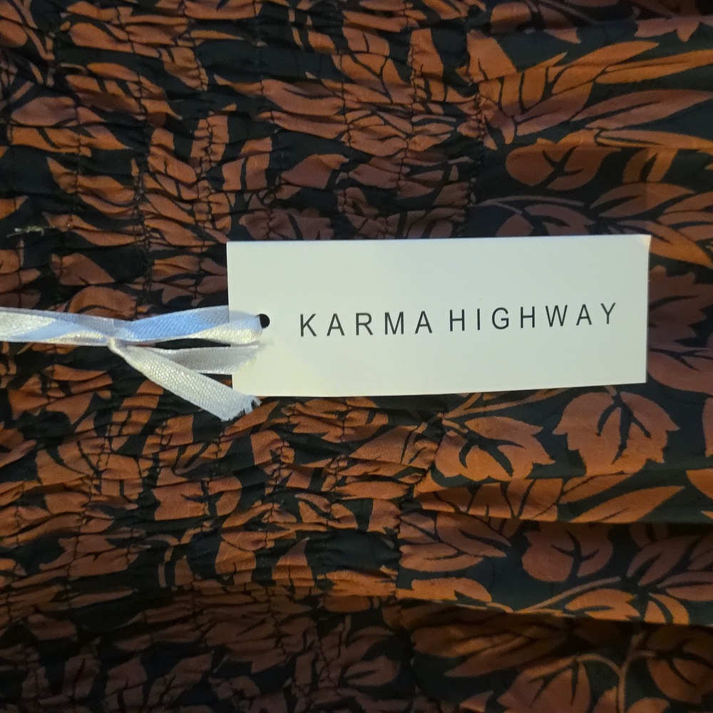 Floral Print Sleeveless Dress Karma Highway One Size, Best For S/M - Picture 4 of 4